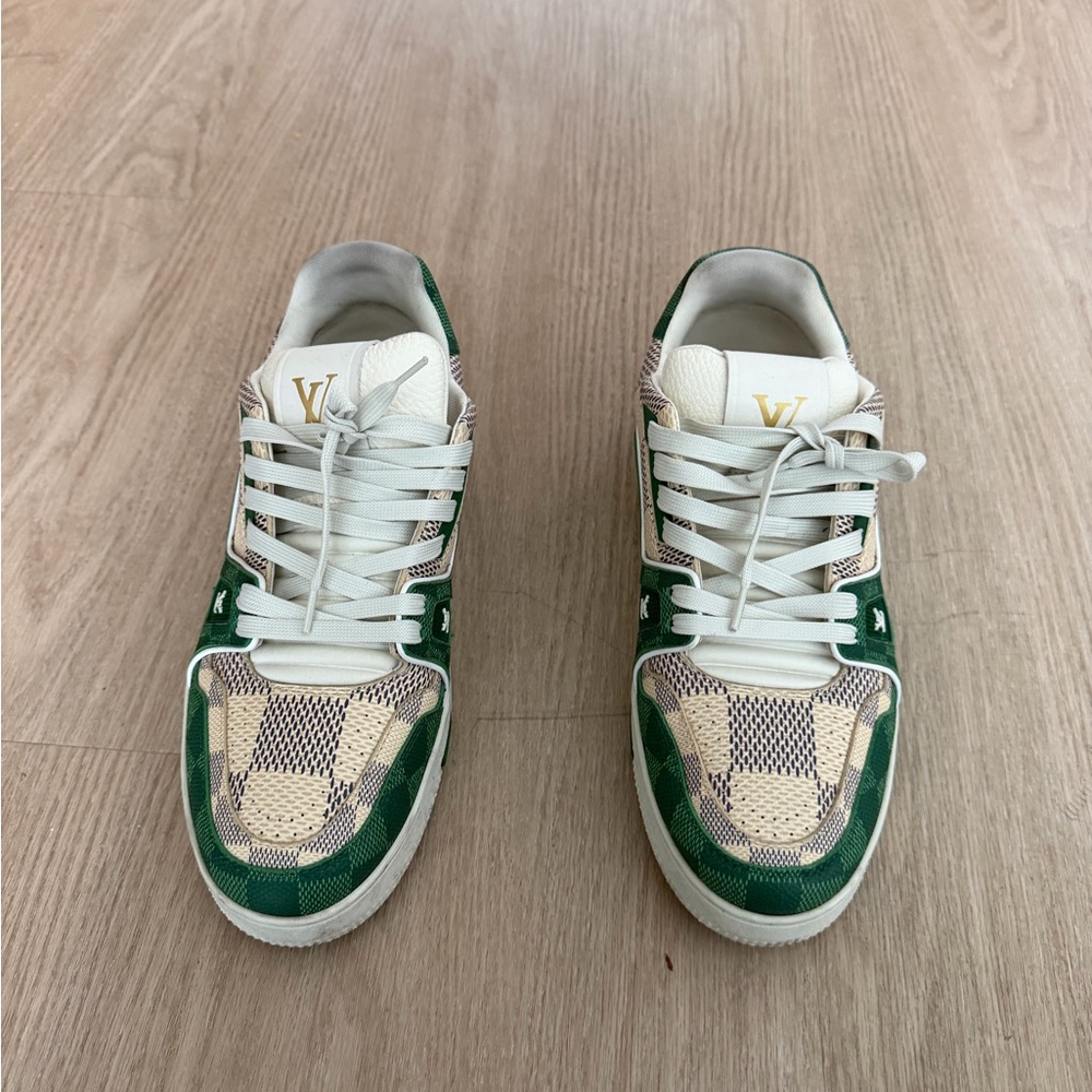 Louis Vuitton Green and White Sneakers